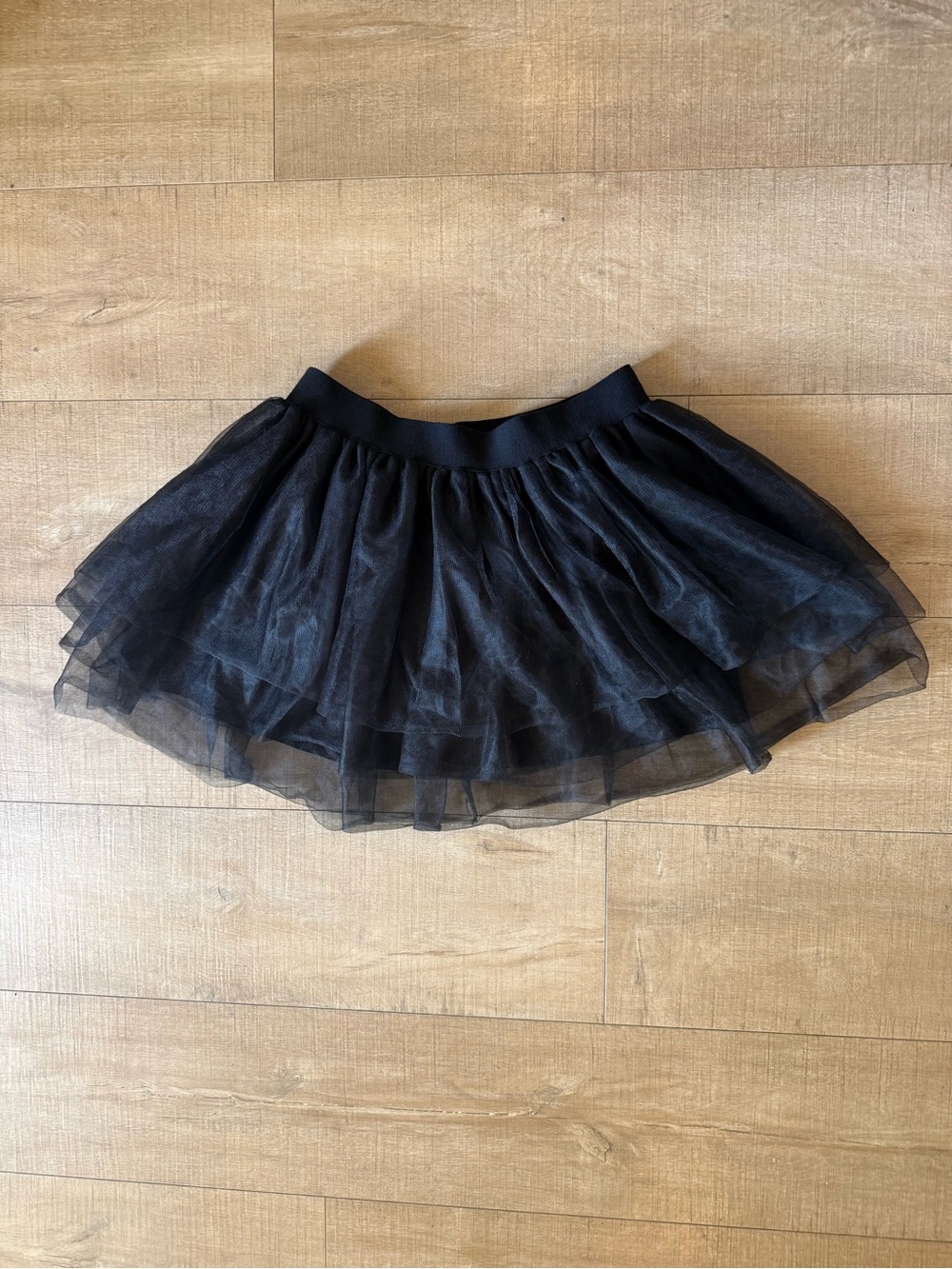 Spirit Halloween Tiered Tulle Mini Skirt Tutu S/M Black Costume Fairy Witchy